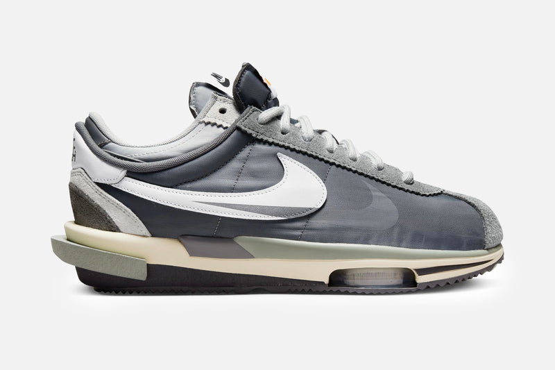Nike X Sacai Zoom Cortez (Iron Grey/White-Light Cream)