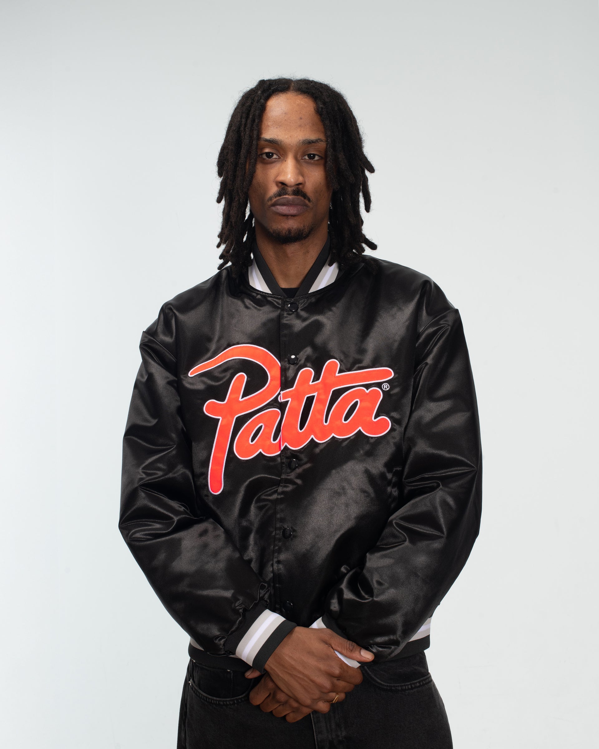 Patta Classic Satin Bomber Jacket (Black)