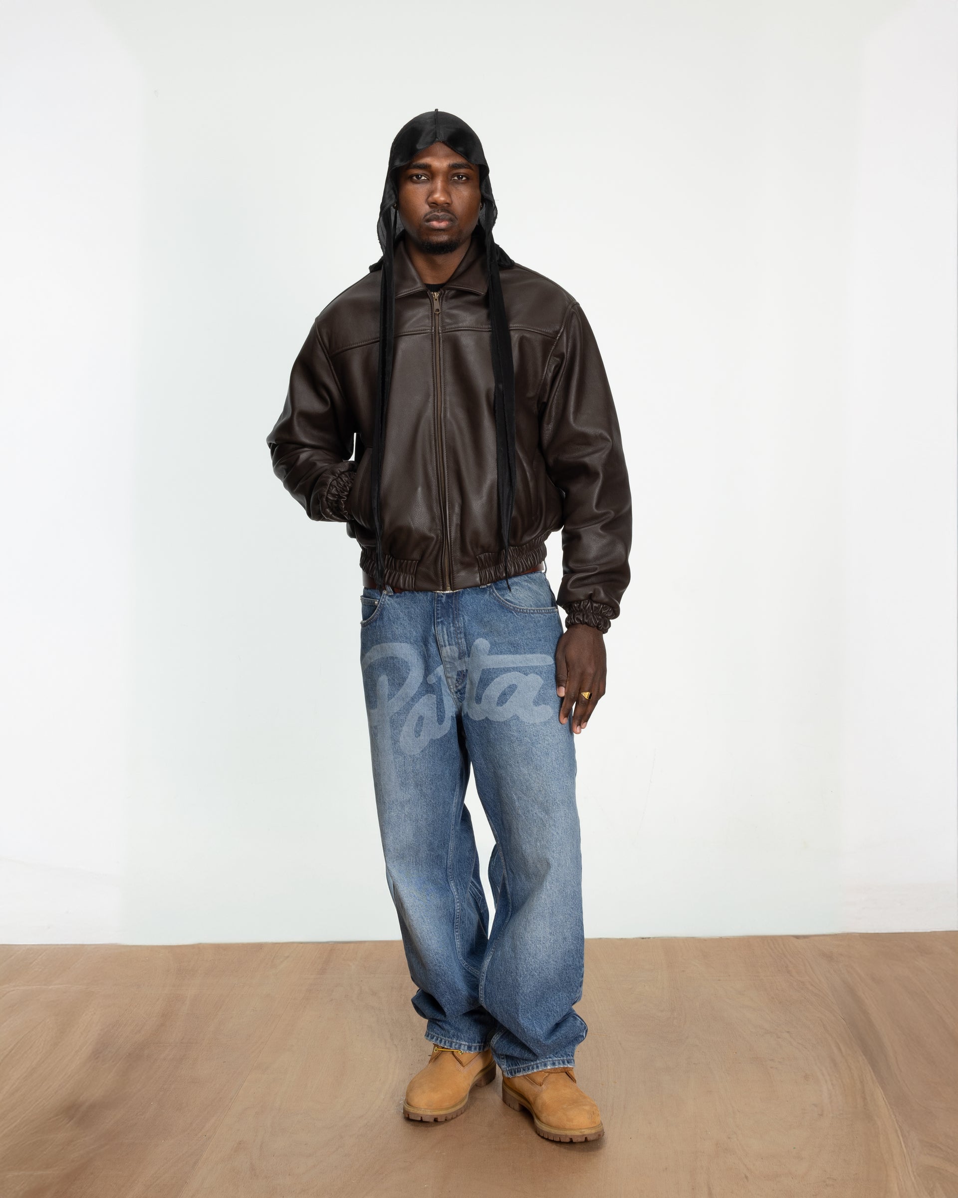 Patta Leather Bomber Jacket (Coffee Bean)
