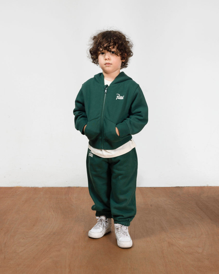 Patta Kids Zip-Up Hooded Sweater (Bistro Green)