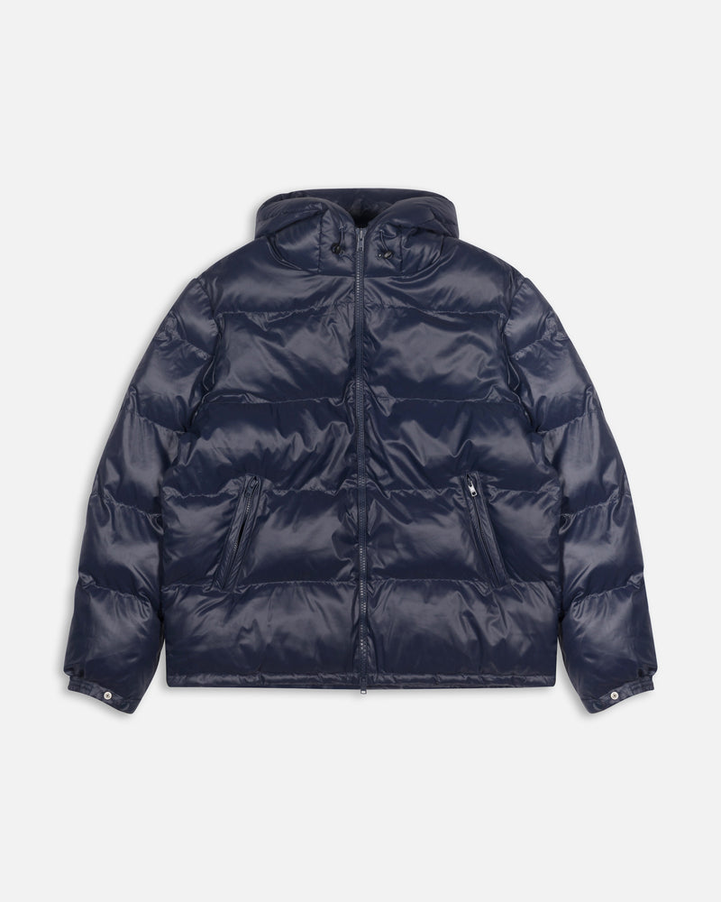 Patta Quilted Script Logo Puffer Jacket (Navy)