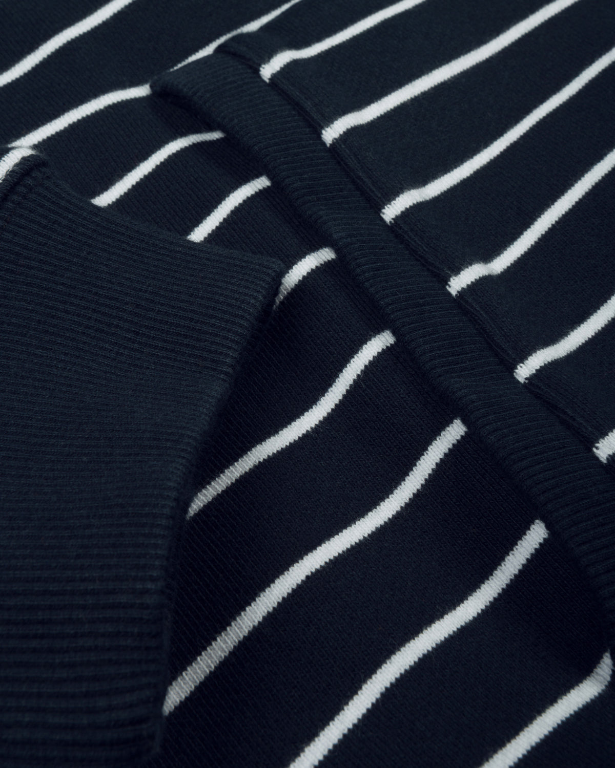 Patta Striped Zip Up Hooded Sweater (Black Iris)