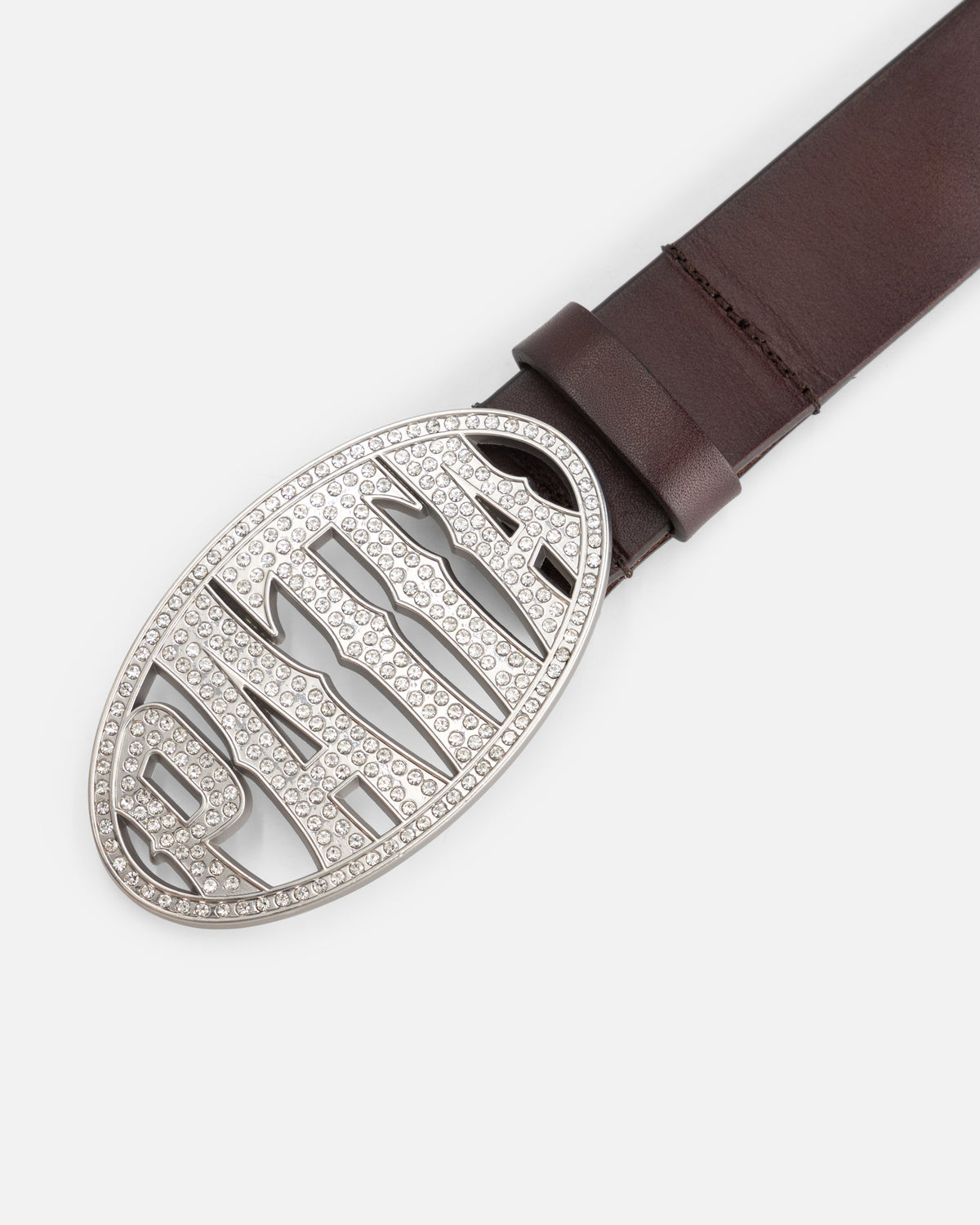 Patta Rhinestone Round Logo Belt (Brown)