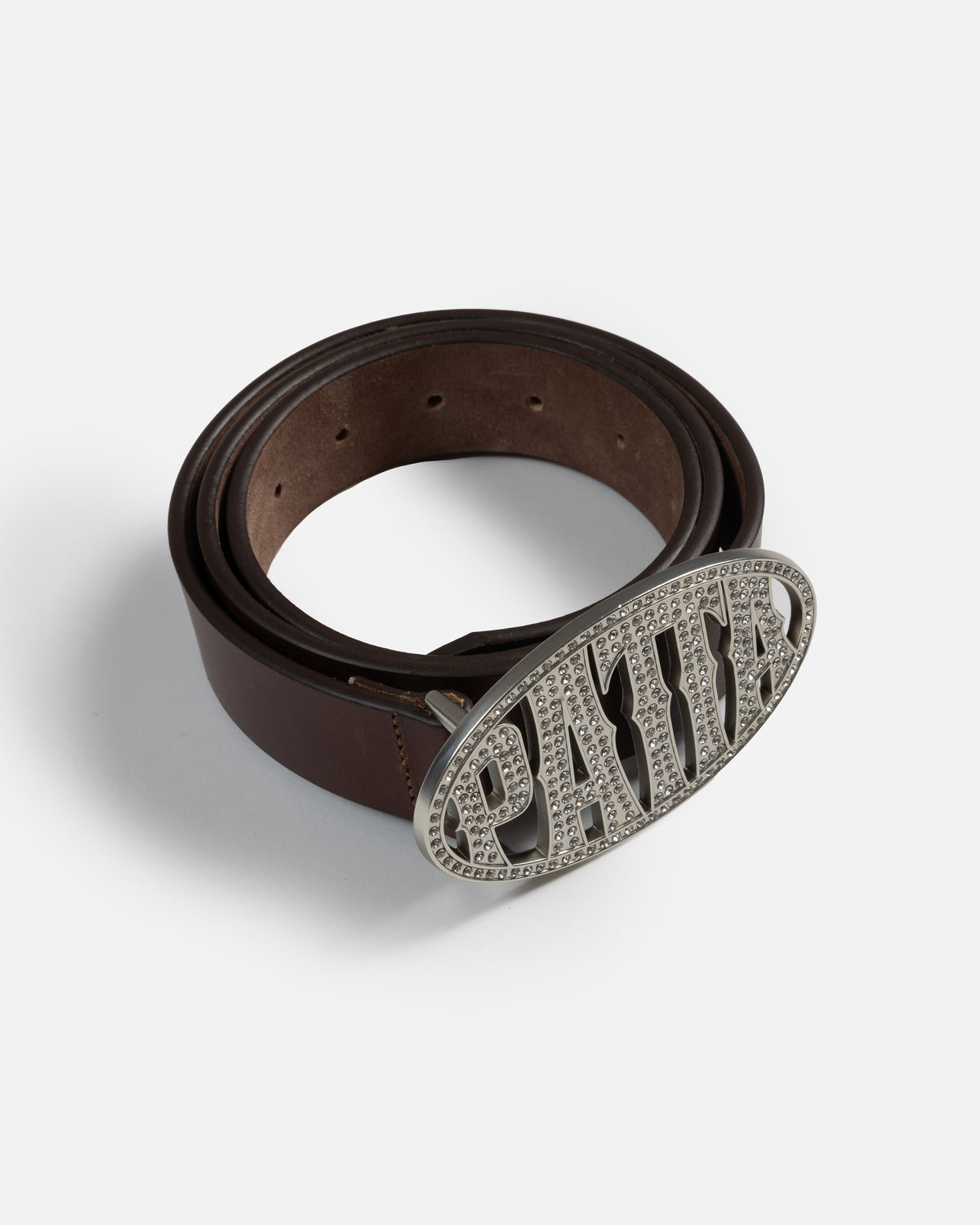 Patta Rhinestone Round Logo Belt (Brown)