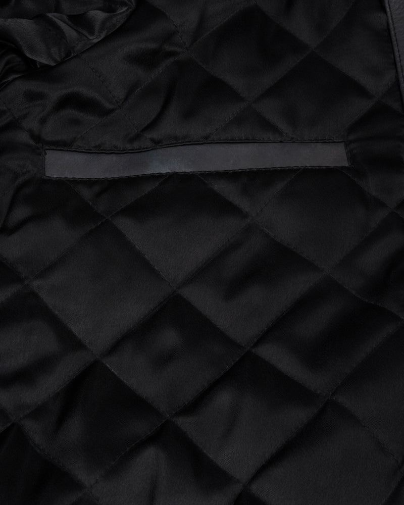 Patta Leather Hooded Bomber Jacket (Black)