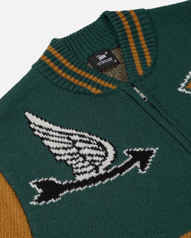 Patta Varsity Knitted Cardigan (Pine Grove)