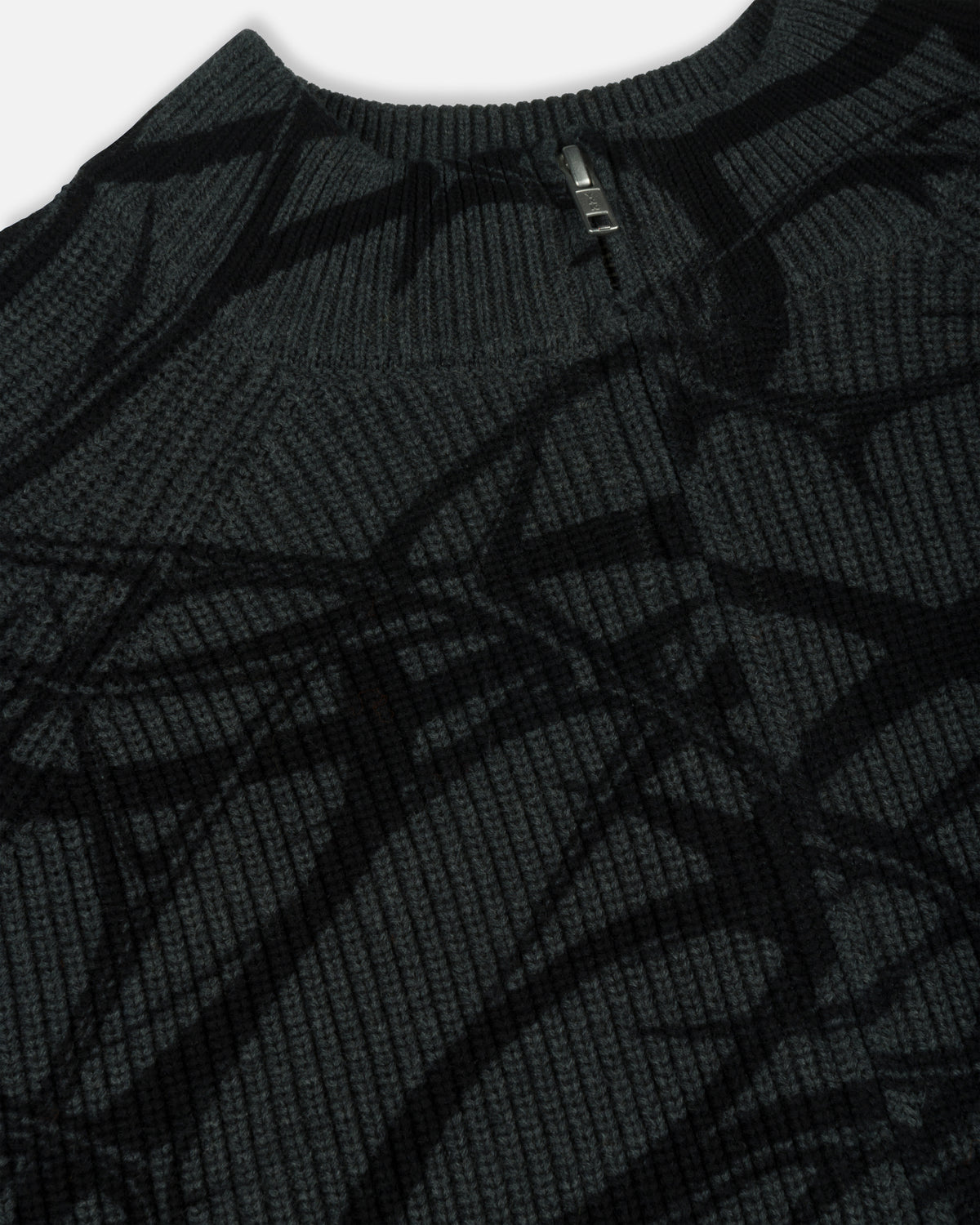 Patta Ribbed Knitted Cardigan (Grey Pinstripe)