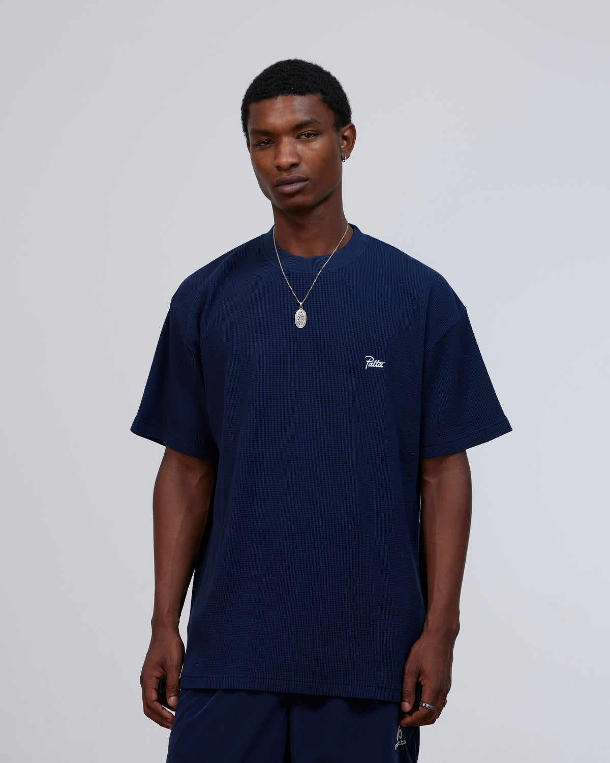 Patta Waffle Script Logo T-Shirt (Black Iris)