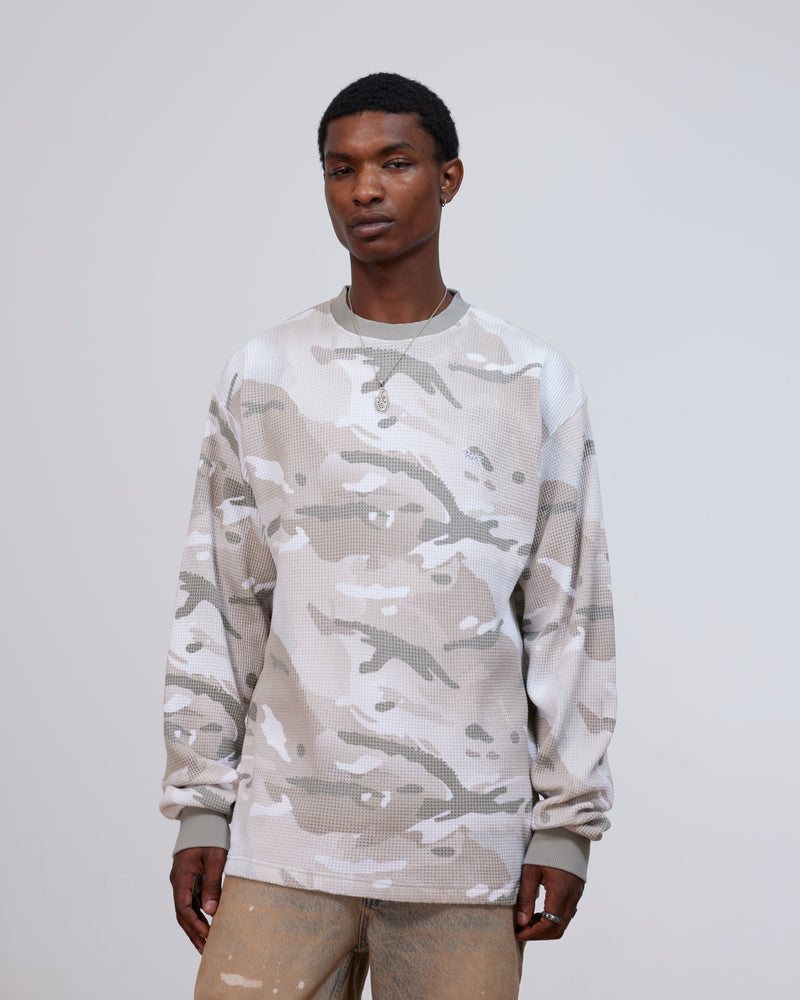 Patta Ghost Spray Camo Waffle Long Sleeve (Pussywillow Grey)