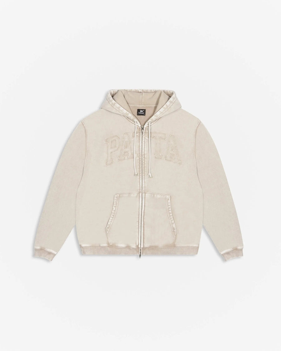 Patta Loopback Logo Zip Hooded Sweater (Irish Cream)