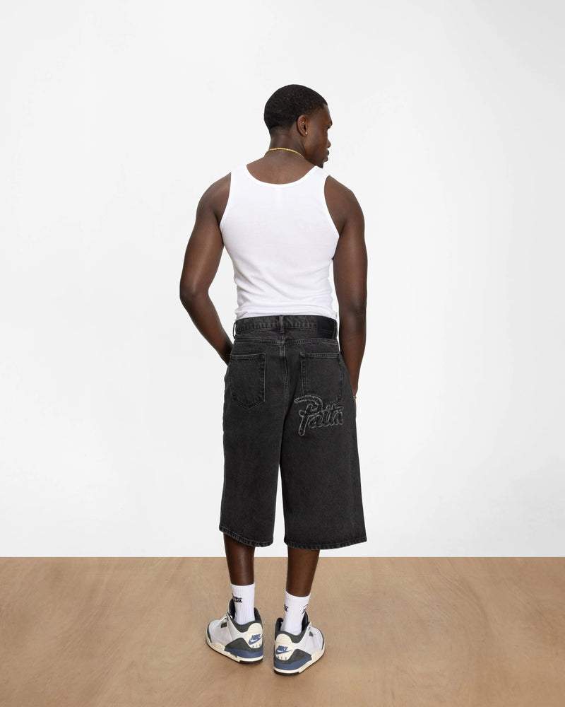 Patta Whiskers Denim Jorts (Black Denim)
