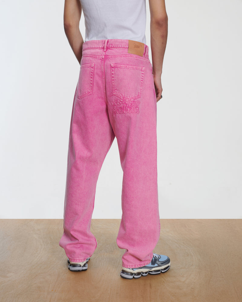 Patta Acid Wash Fuchsia Purple Denim Pants (Fuchsia Purple)