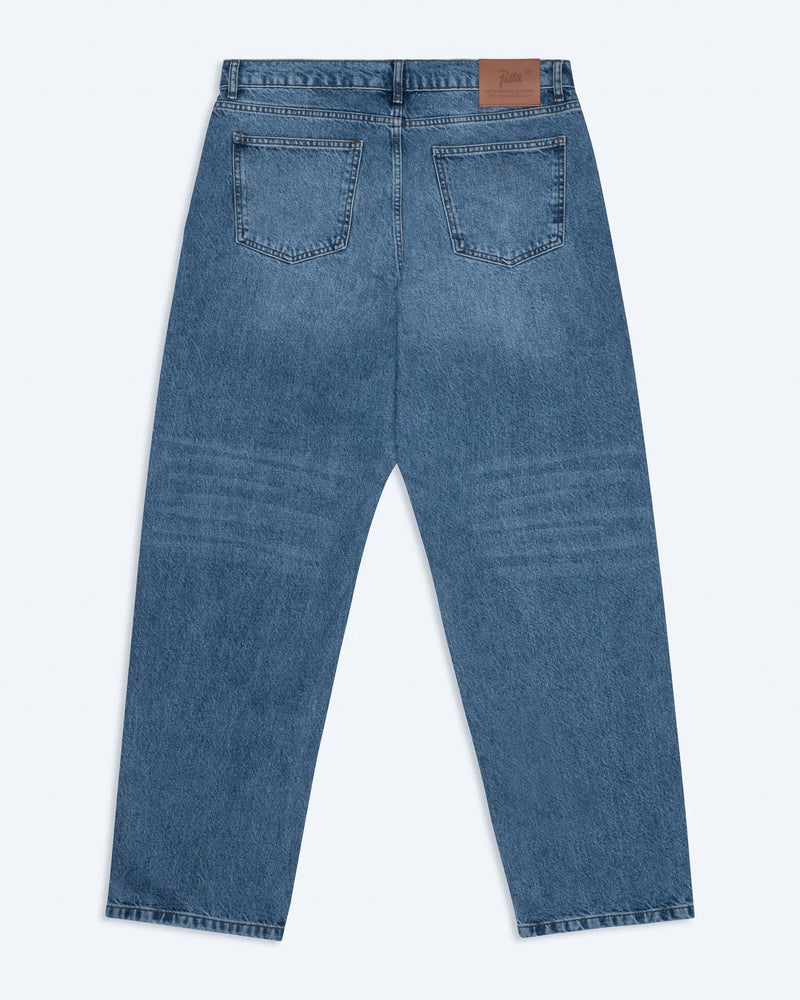 Patta Laserprint Whiskers Denim Pants (Light Blue Denim)