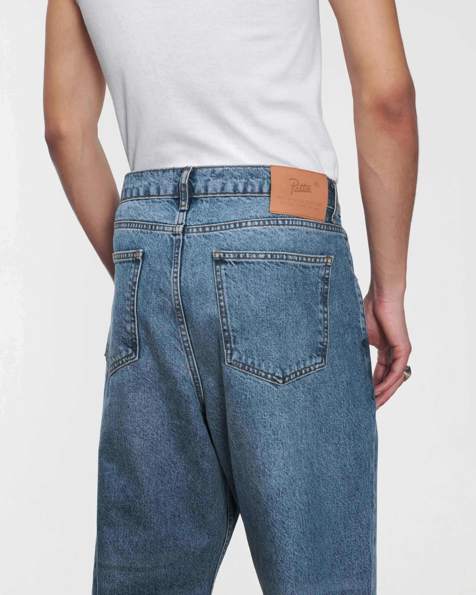 Patta Laserprint Whiskers Denim Pants (Light Blue Denim)
