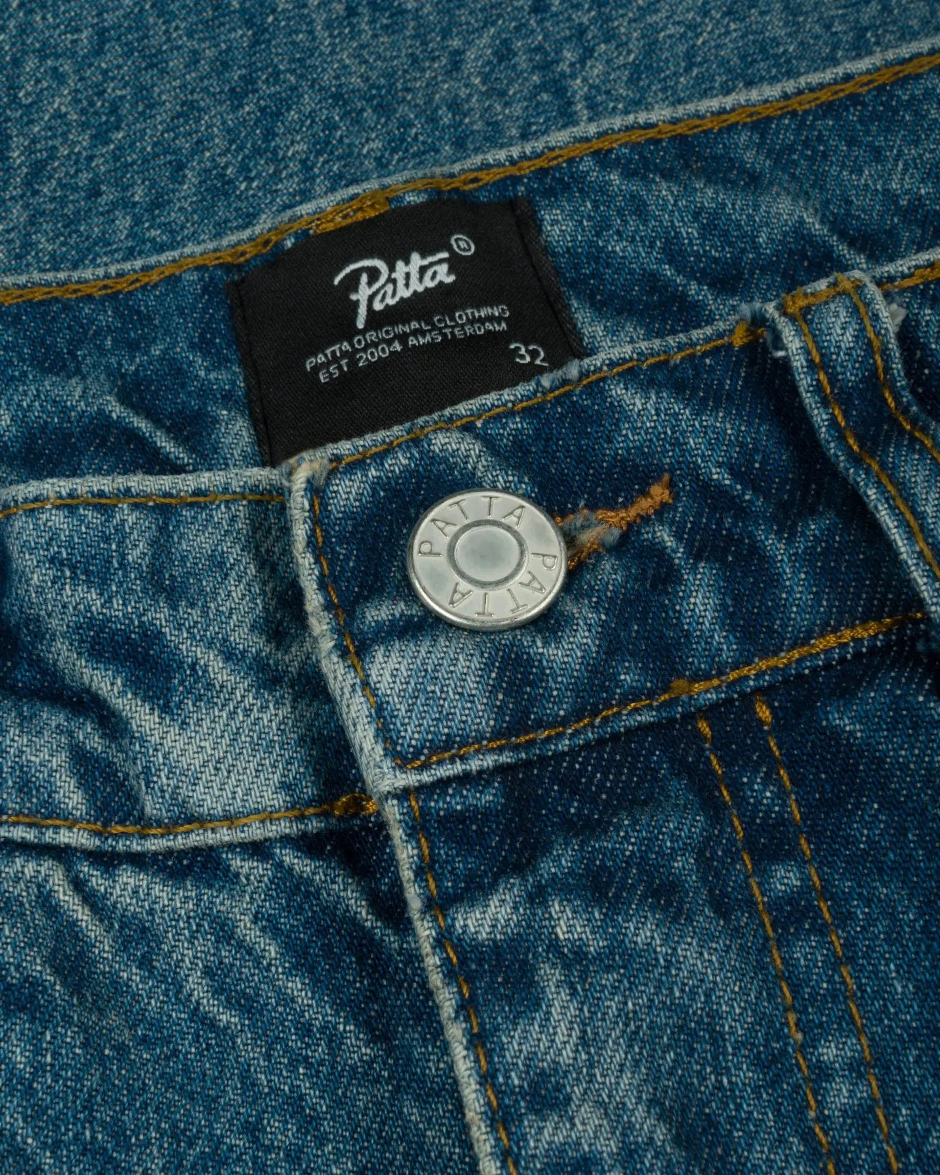 Patta Whiskers Denim Pants (Dark Blue Denim)