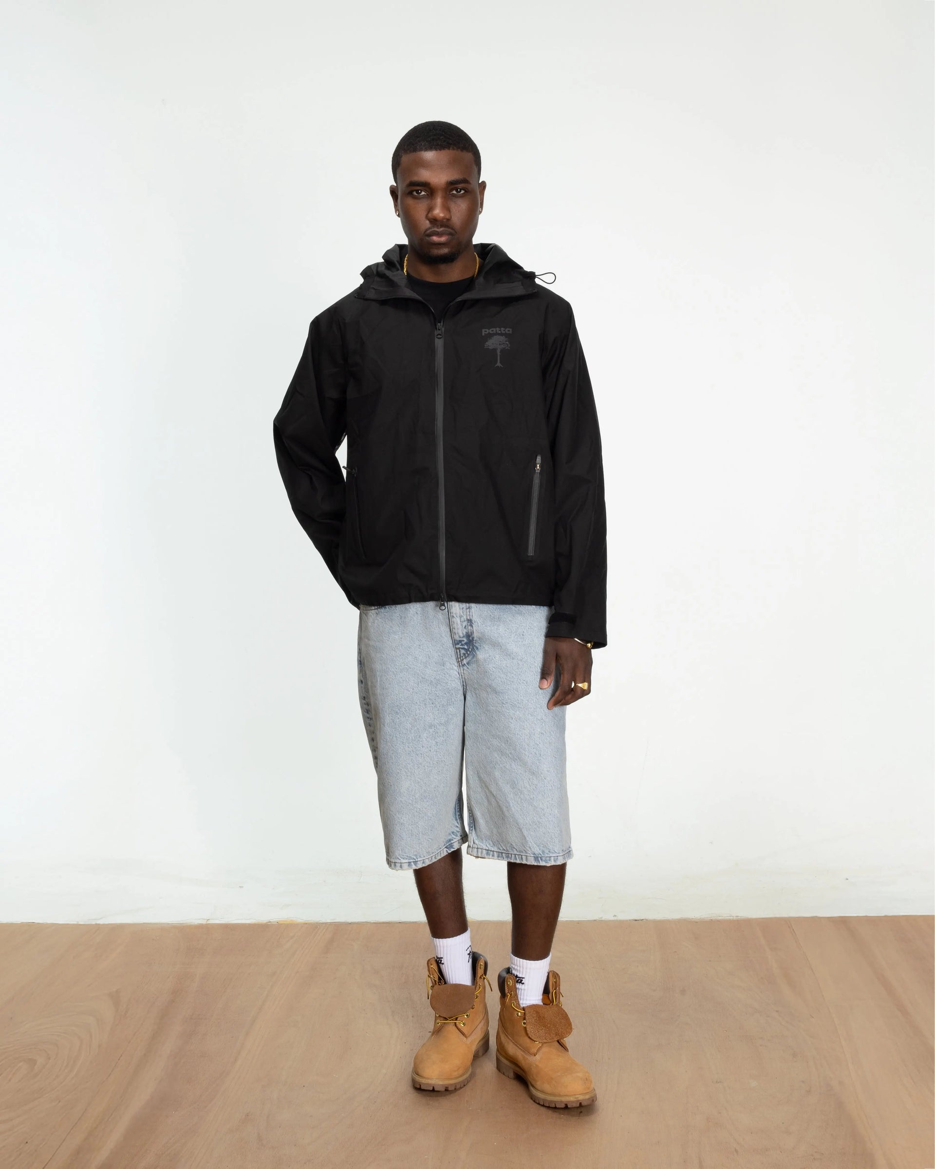 Patta 3M Reflective Waterproof Rain Jacket (Black)