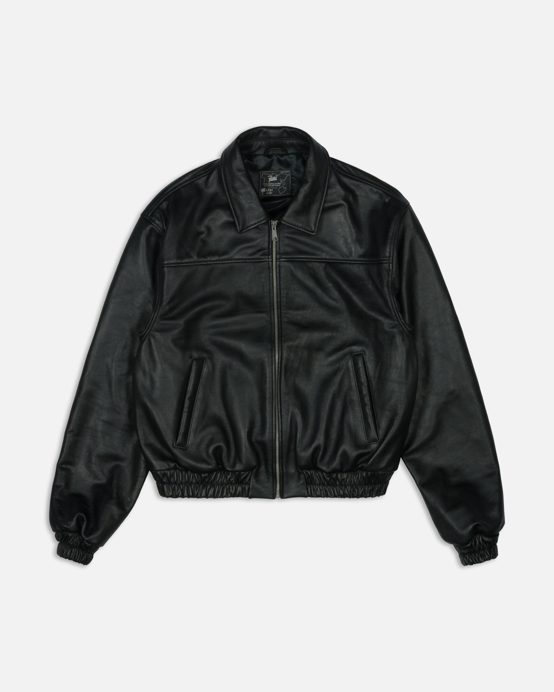 Patta Leather Bomber Jacket (Black)