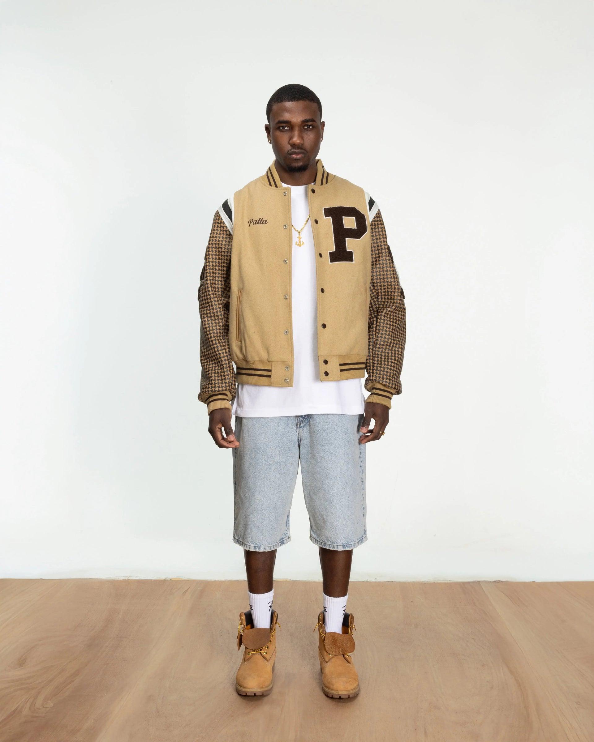 Patta Athletic P Houndstooth Varsity Jacket (Starfish)