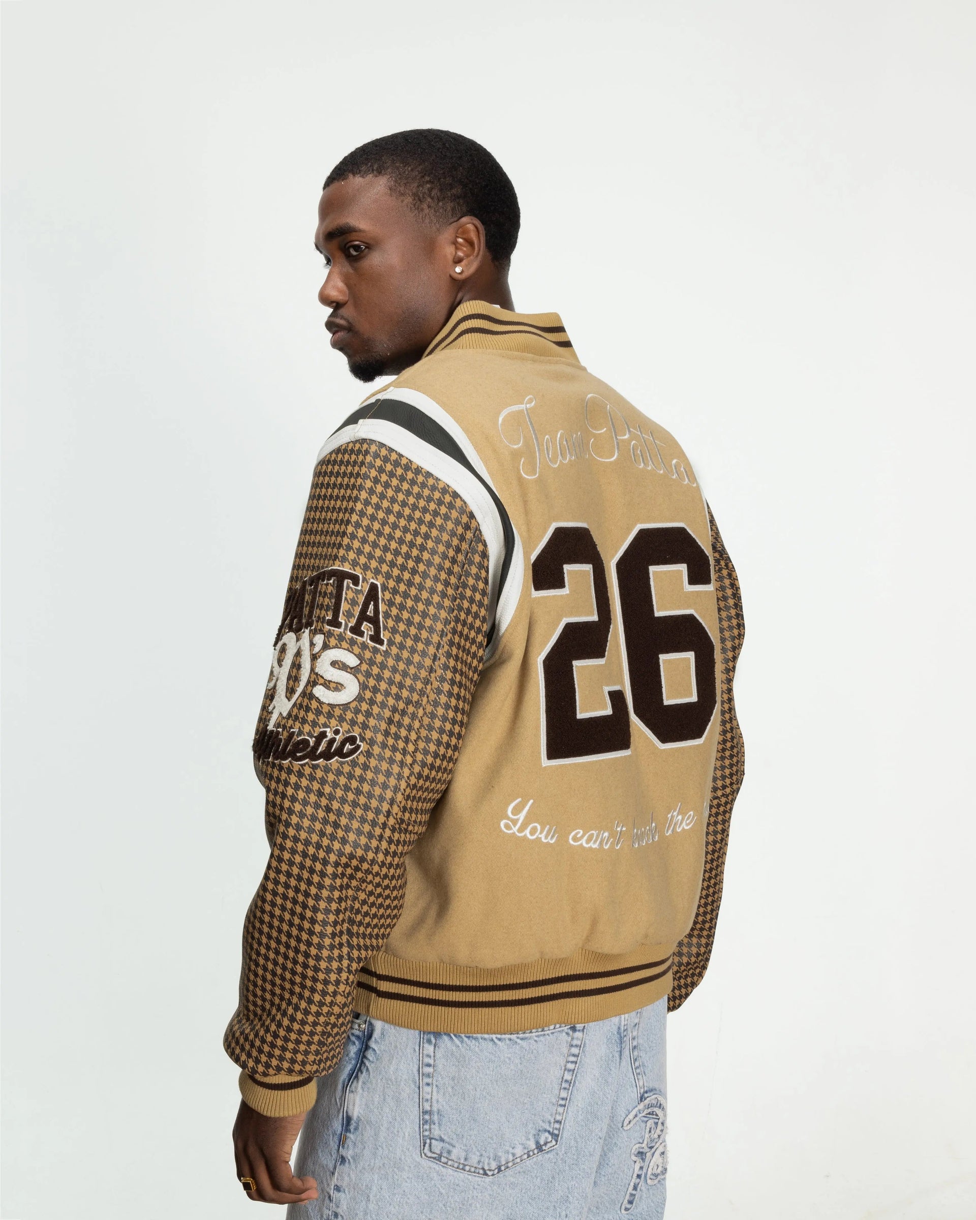 Patta Athletic P Houndstooth Varsity Jacket (Starfish)